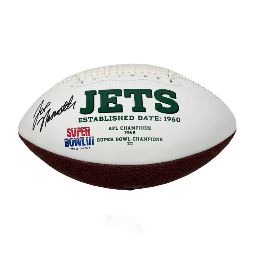 Joe Namath Autographed New York Jets White Logo Football | PSA/DNA