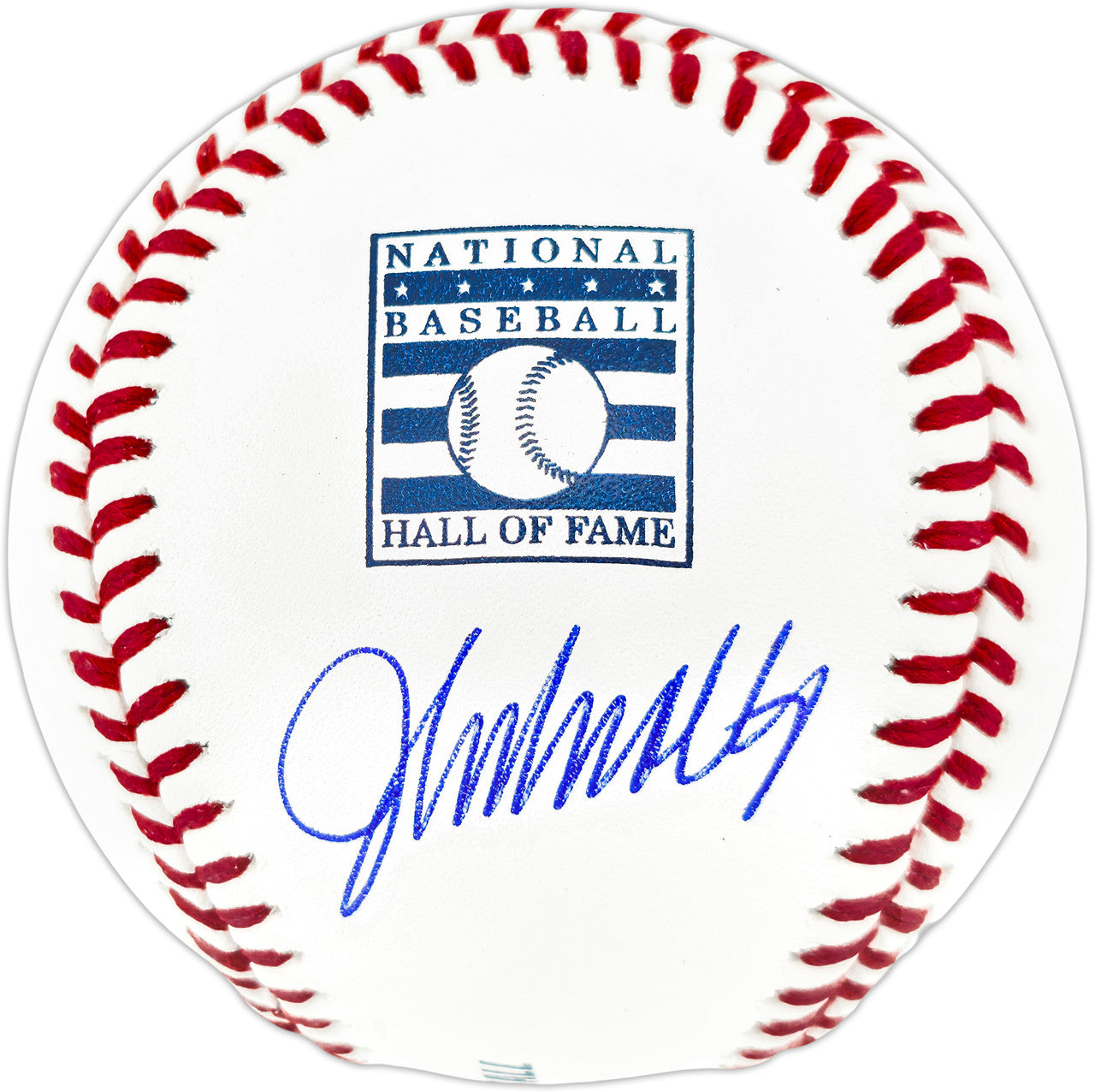 John Smoltz Autographed Atlanta Braves Official Hall of Fame Logo Baseball | BAS Witness
