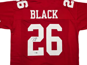 Kaelon Black Autographed San Francisco 49ers Red Custom Jersey Size XL | Grad Witness