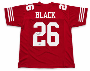 Kaelon Black Autographed San Francisco 49ers Red Custom Jersey Size XL | Grad Witness
