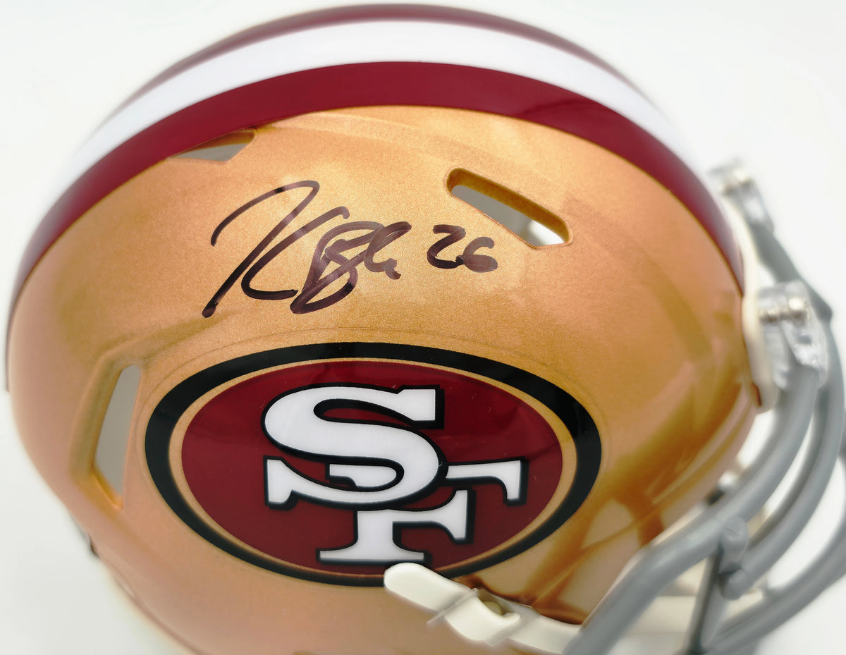 Kaelon Black Autographed San Francisco 49ers Gold Speed Mini Helmet | Grad Witness