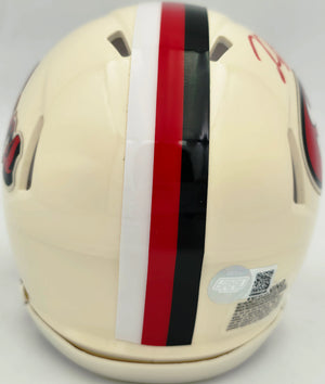 Kaelon Black Autographed San Francisco 49ers Cream Retro Speed Mini Helmet | Grad Witness