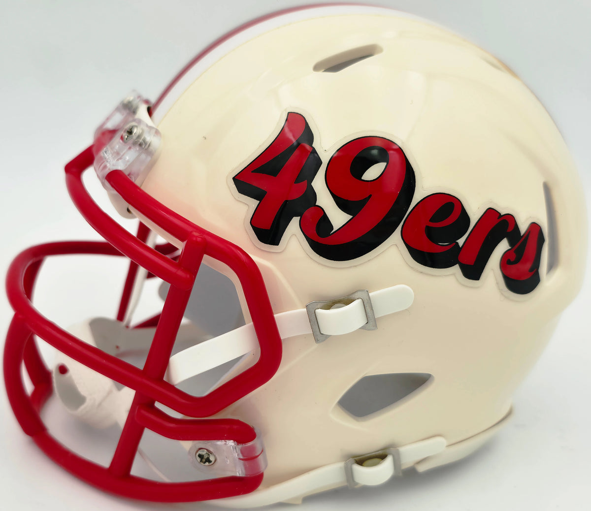 Kaelon Black Autographed San Francisco 49ers Cream Retro Speed Mini Helmet | Grad Witness