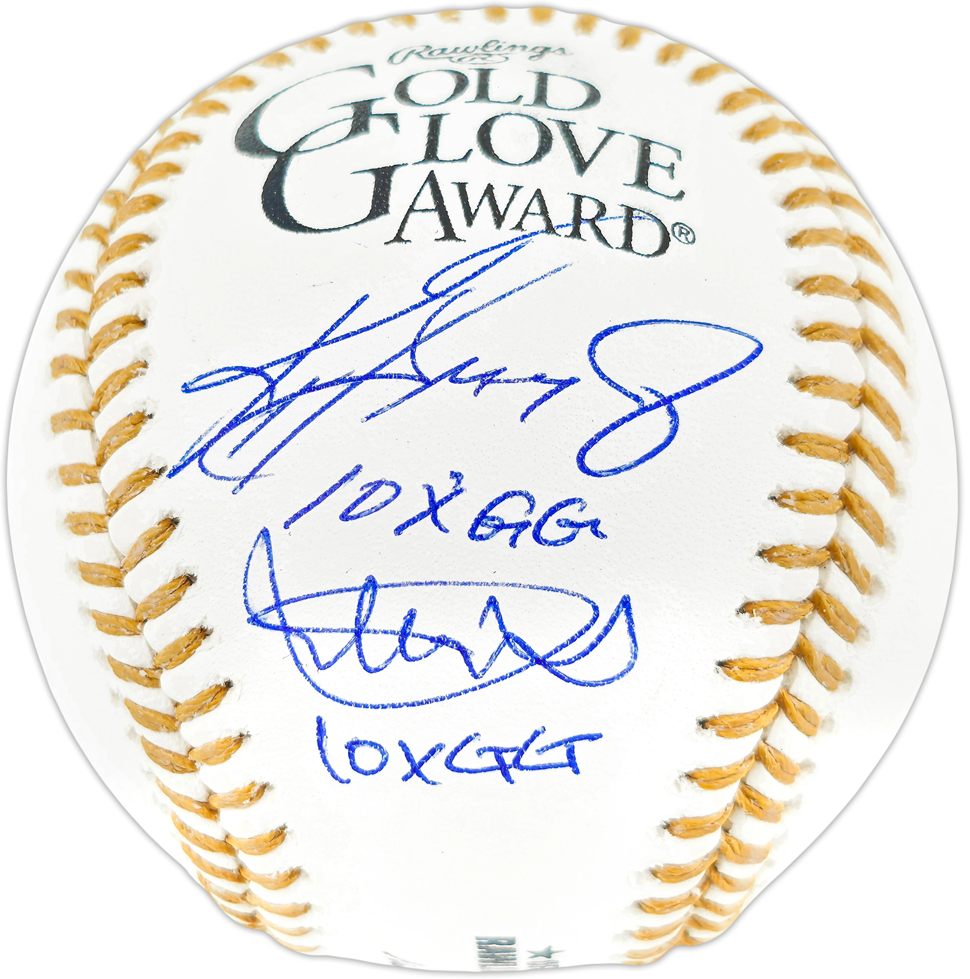 Ken Griffey Jr. & Ichiro Suzuki Dual-Signed Gold Glove Baseball 10x GG | IS Holo & BAS