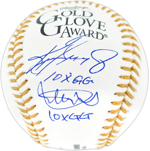 Ken Griffey Jr. & Ichiro Suzuki Dual-Signed Gold Glove Baseball 10x GG | IS Holo & BAS