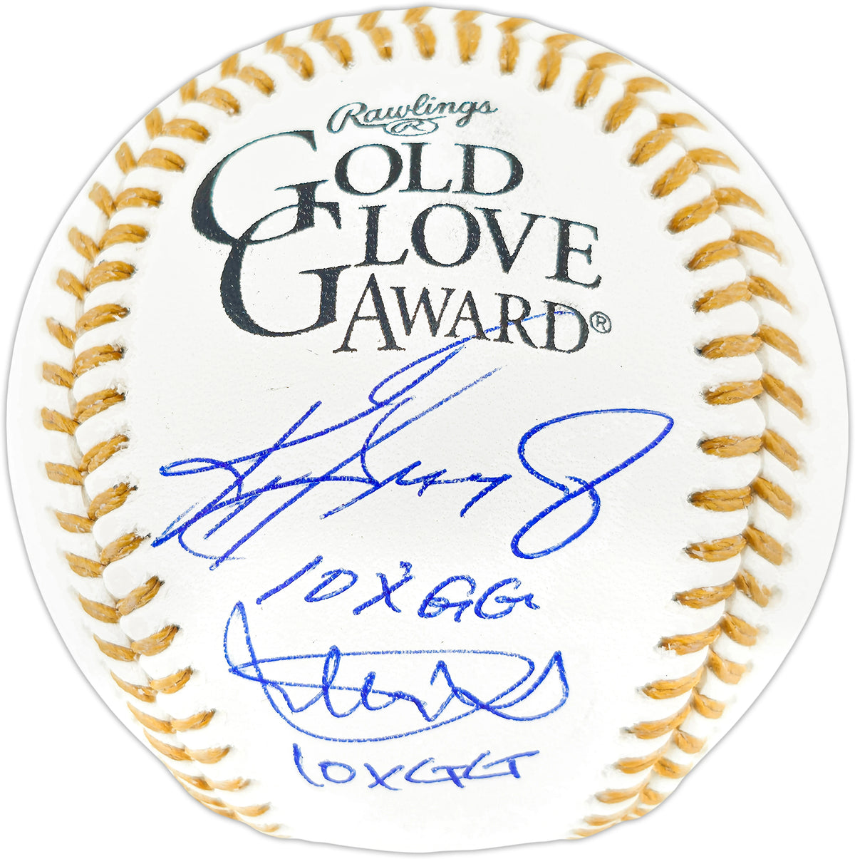 Ken Griffey Jr. & Ichiro Suzuki Dual-Signed Gold Glove Baseball 10x GG | IS Holo & BAS