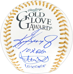Ken Griffey Jr. & Ichiro Suzuki Dual-Signed Gold Glove Baseball 10x GG | IS Holo & BAS
