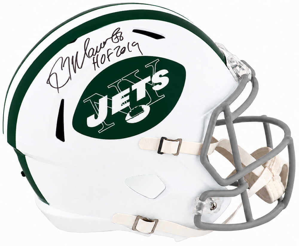 Kevin Mawae Signed New York Jets Throwback (65-77 Style) Riddell Full Size Speed Replica Helmet w/HOF 2019 - Schwartz Authenticated