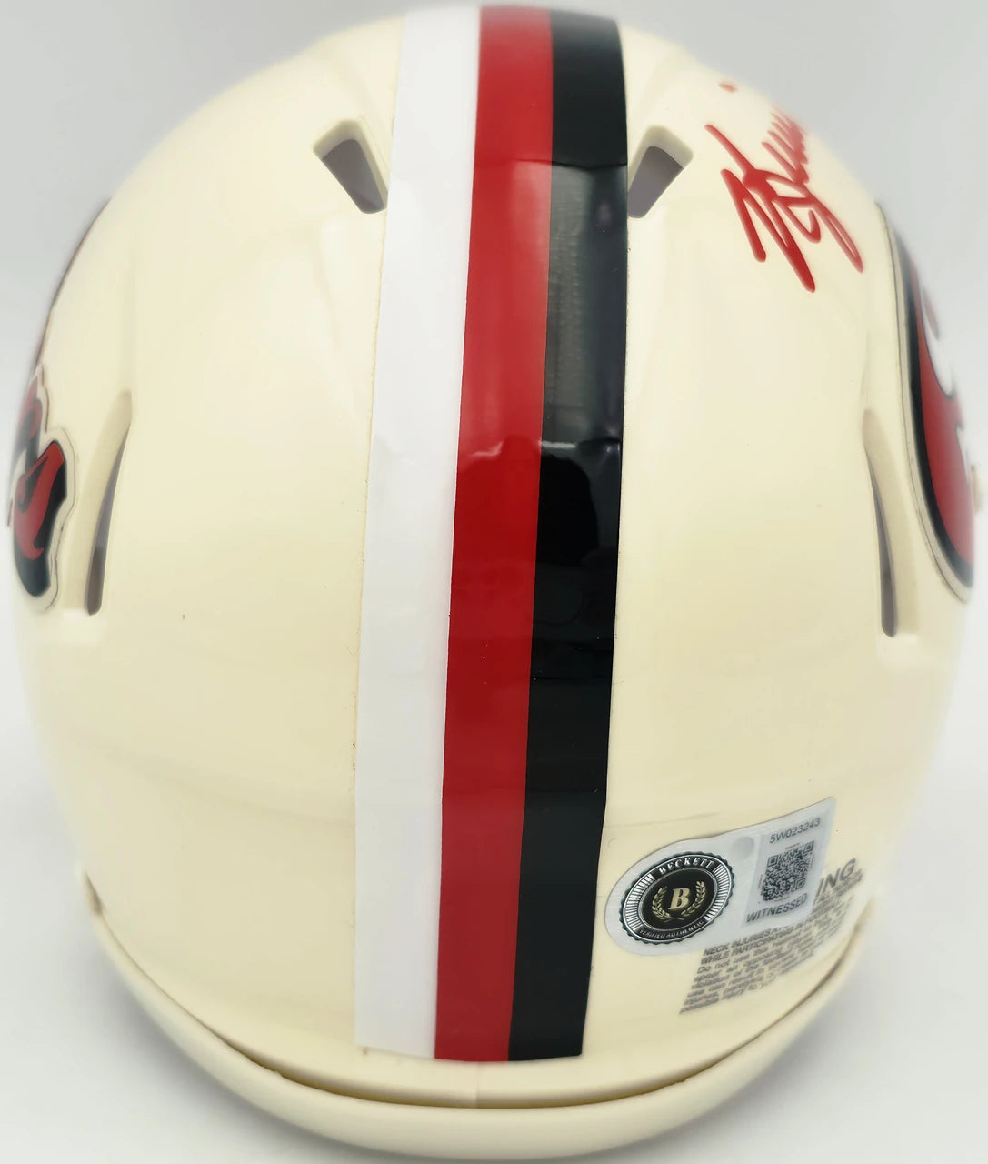 Kyle Juszczyk Autographed 49ers Cream Retro Speed Mini Helmet | Beckett BAS Witness