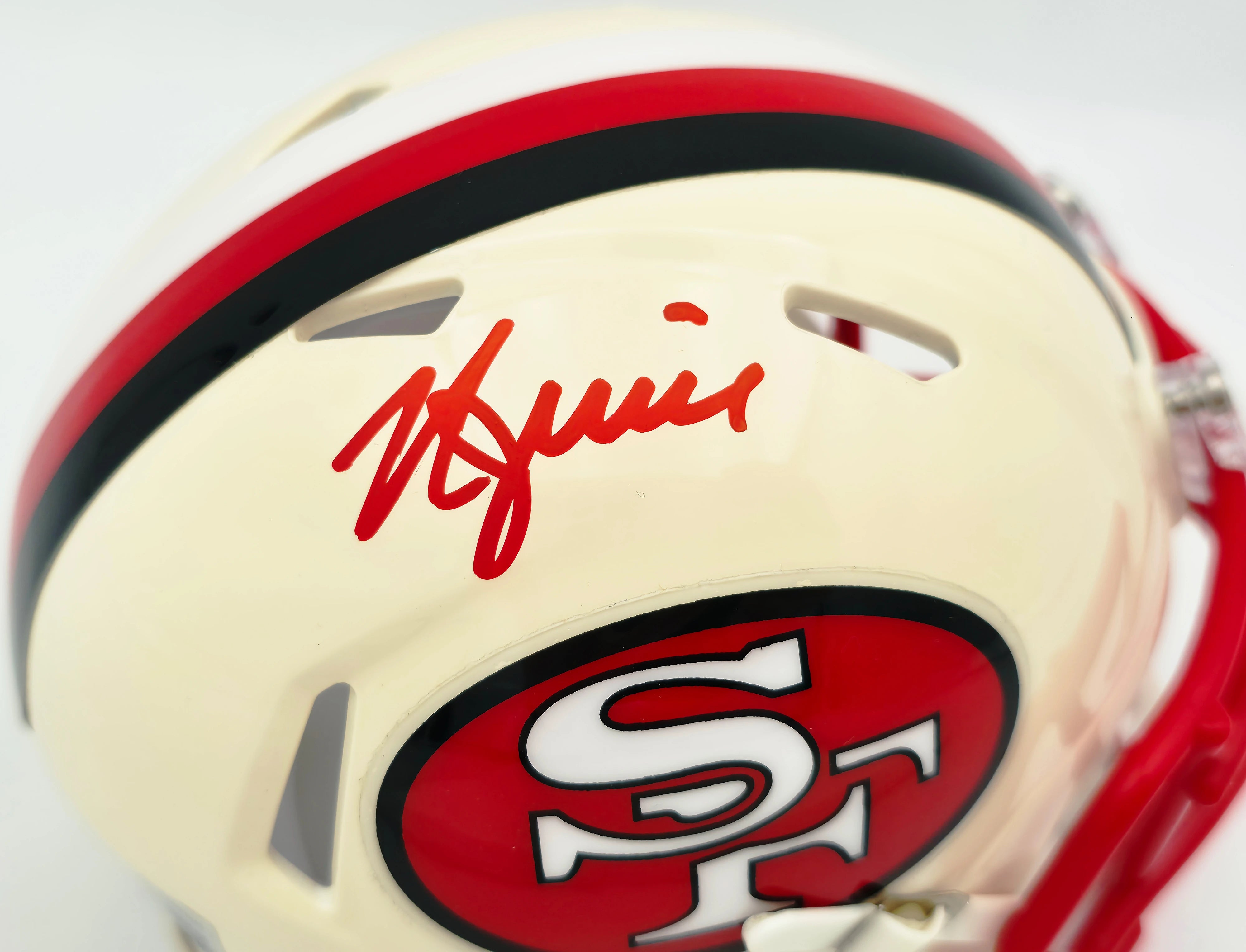 Kyle Juszczyk Autographed 49ers Cream Retro Speed Mini Helmet | Beckett BAS Witness