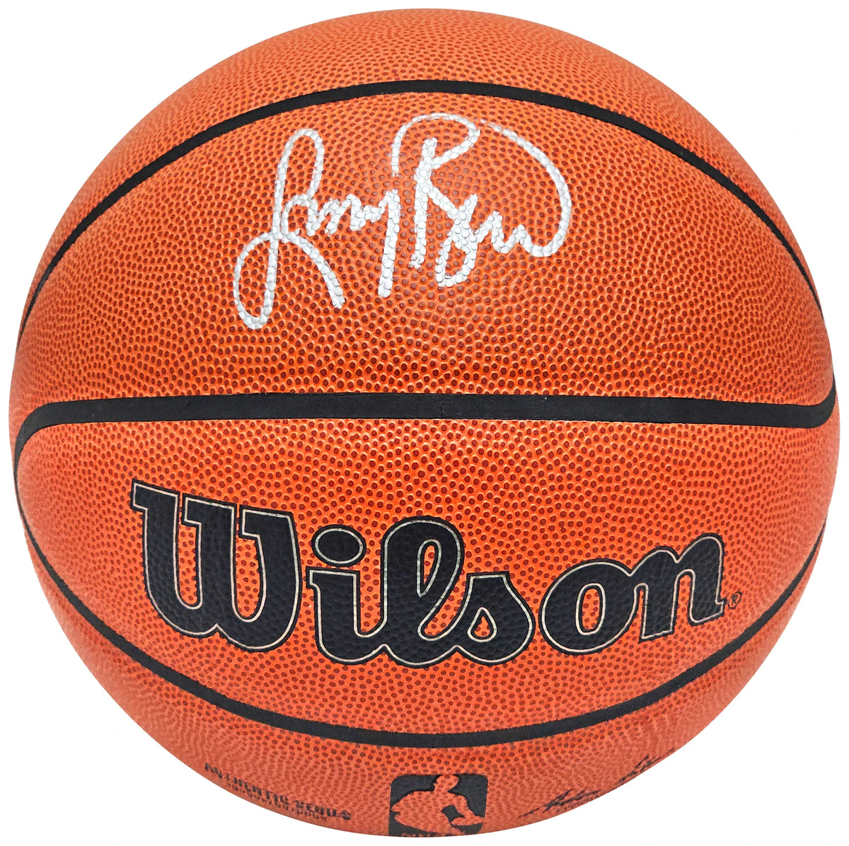Basketball with Wilson logo and signature on a white background

