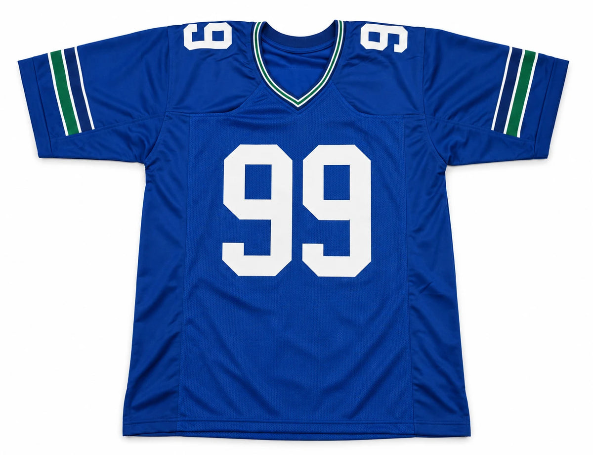 Leonard Williams Autographed Seattle Seahawks Blue Throwback Custom Jersey | Grad Witness