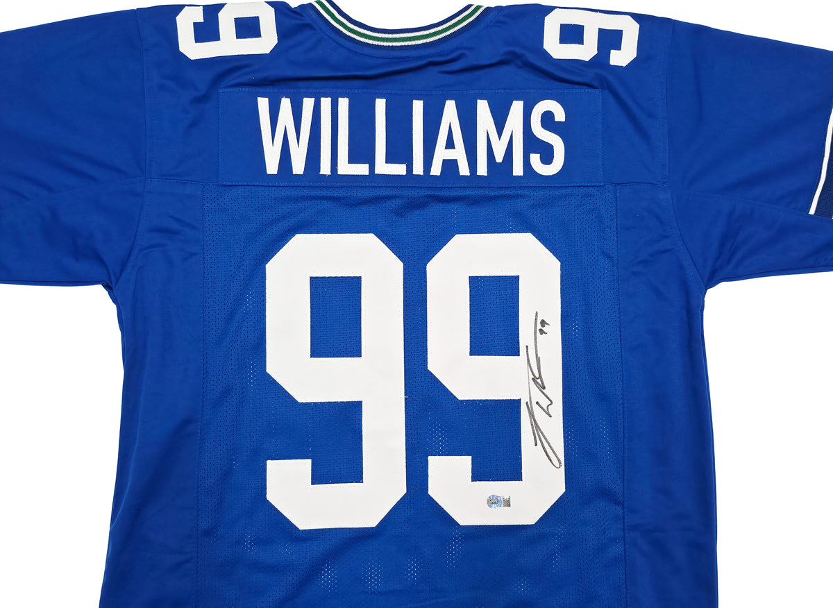 Leonard Williams Autographed Seattle Seahawks Blue Throwback Custom Jersey | Grad Witness