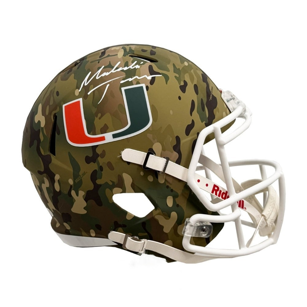 Malachi Toney Autographed Miami Camo Full-Size Helmet | JSA Authenticated