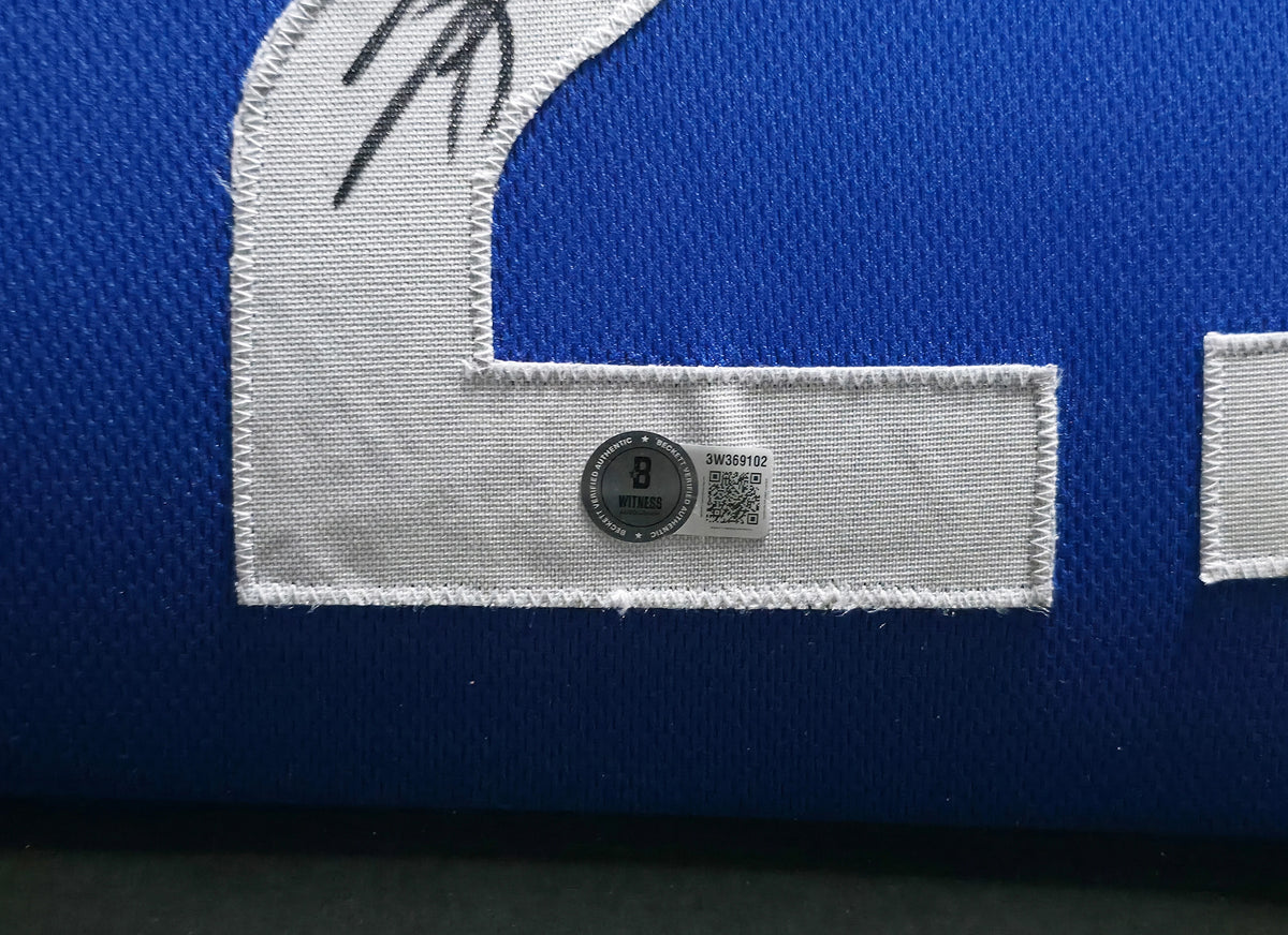 Mark McGwire & Sammy Sosa Dual Signed Framed Red White Blue Jersey | Beckett BAS Witness