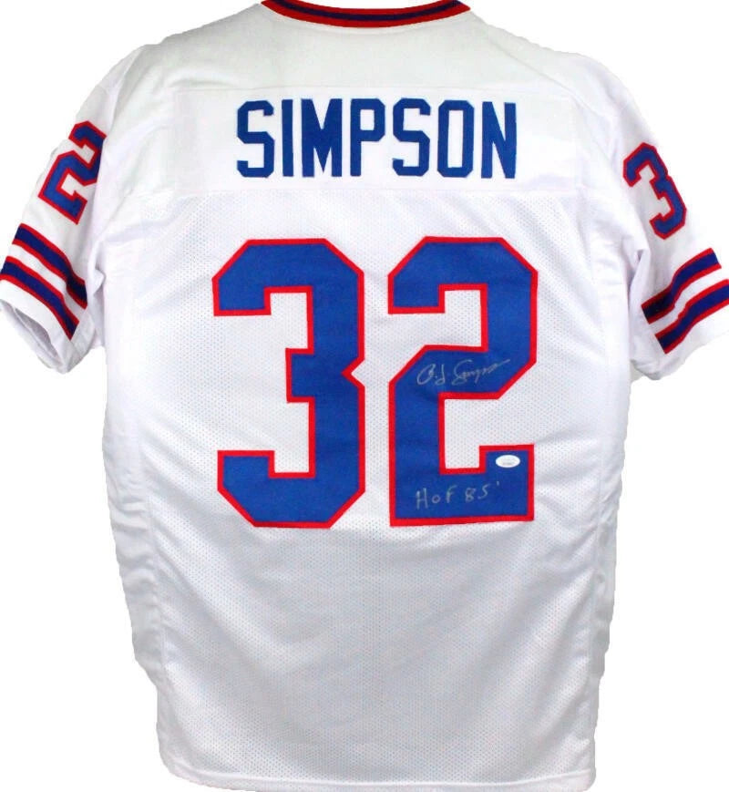O.J. Simpson HOF Autographed Buffalo Bills White Jersey – JSA COA