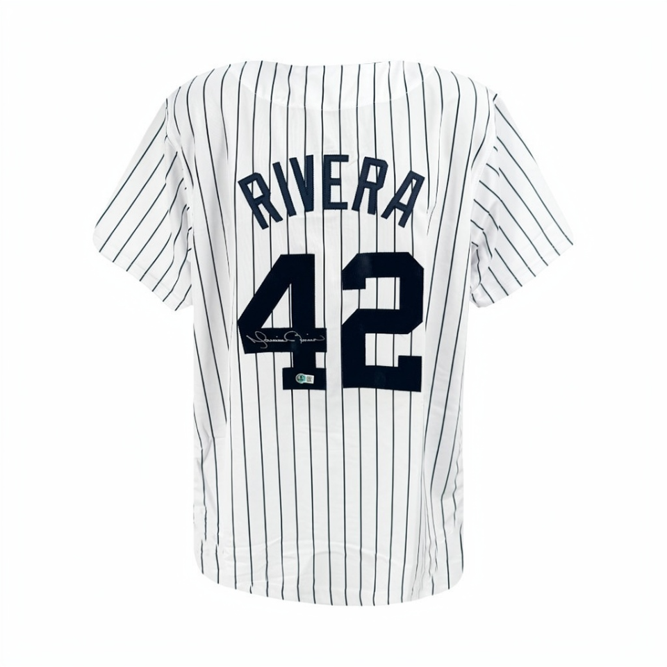 Mariano Rivera Autographed New York Yankees Custom White Pinstripe Jersey BAS Authenticated