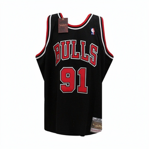 Chicago Dennis Rodman Autographed Mitchell & Ness Black Basketball Jersey (XL) - BAS COA