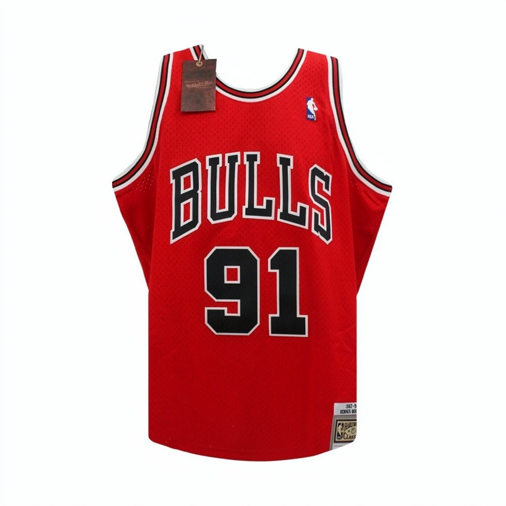 Chicago Dennis Rodman Autographed Mitchell & Ness Red Basketball Jersey (L) - BAS COA