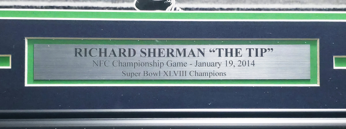 Richard Sherman Autographed Framed 16x20 Photo Seattle Seahawks The Tip | RS Holo #13097