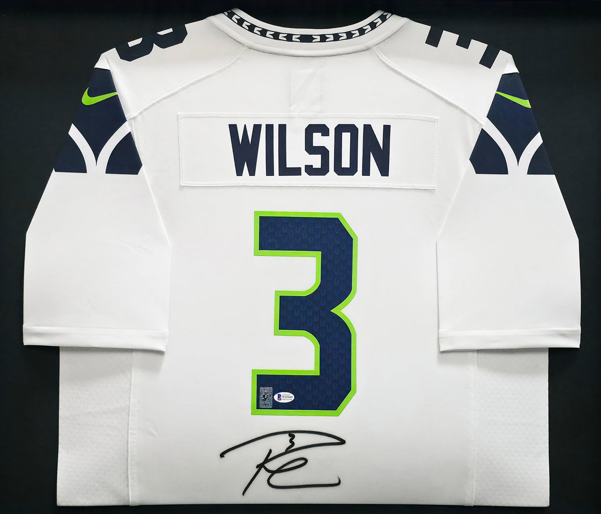 Russell Wilson Autographed Seattle Seahawks Framed White Nike Jersey | Triple Certified