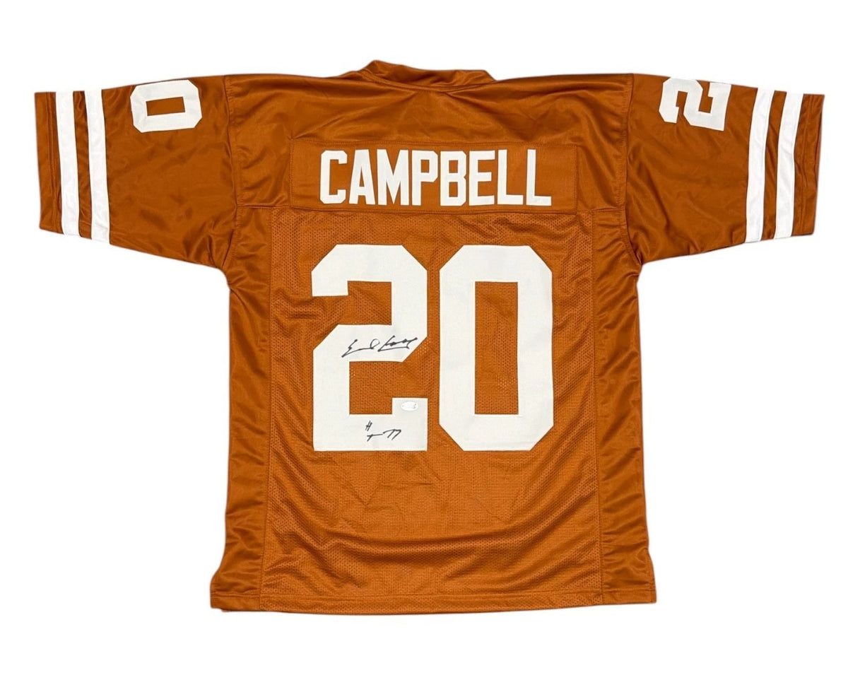 Earl Campbell “HT 77” Signed Texas Longhorns Custom Orange Jersey – JSA COA