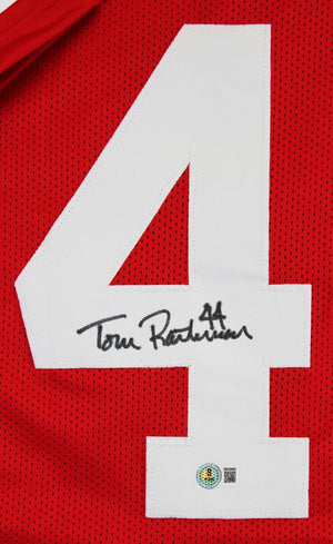 Tom Rathman Autographed San Francisco 49ers Red Jersey – Beckett BAS