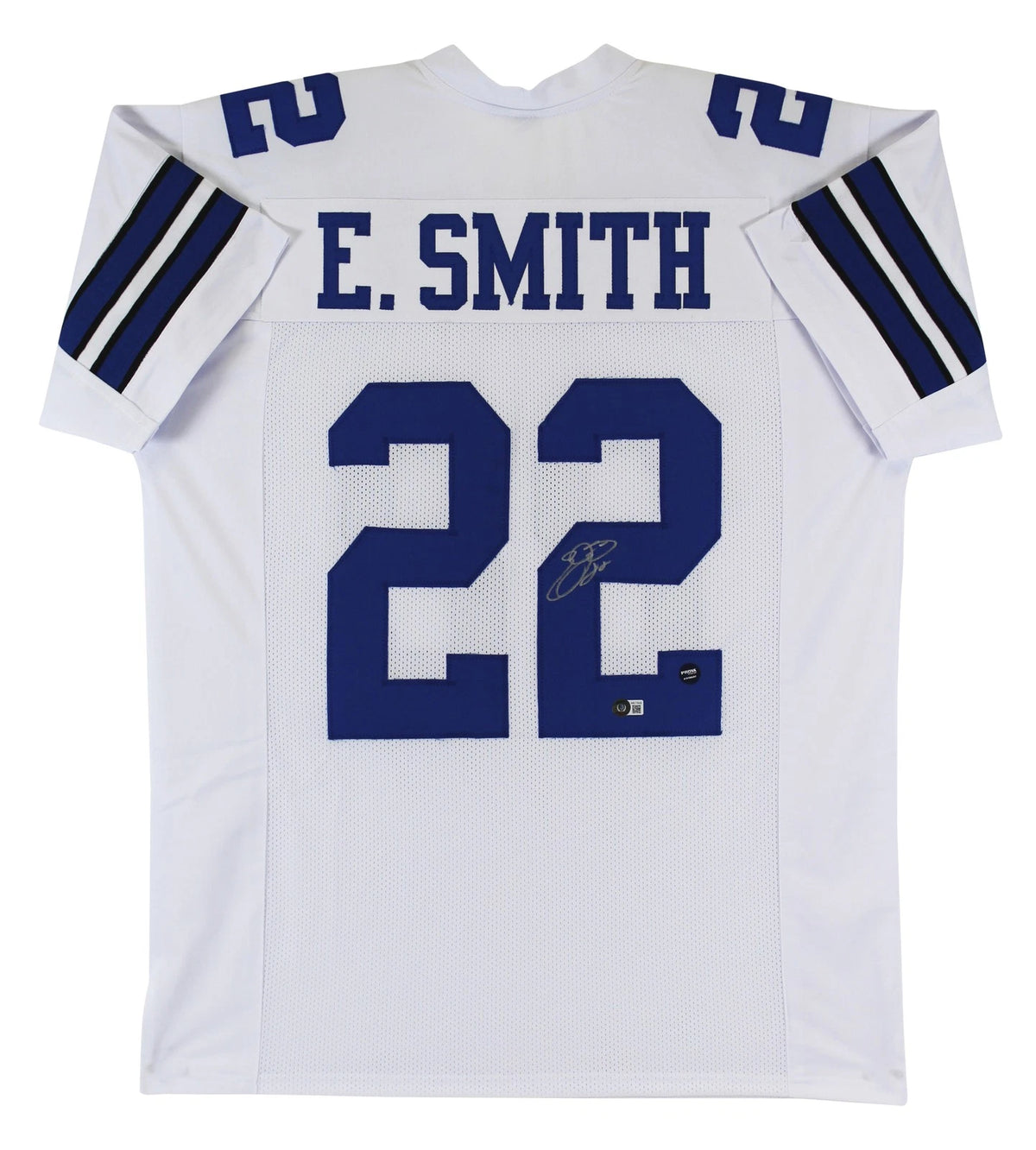 Emmitt Smith Autographed Dallas Cowboys White Jersey – Beckett BAS!