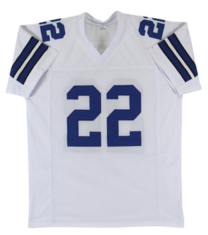 Emmitt Smith Autographed Dallas Cowboys White Jersey – Beckett BAS!