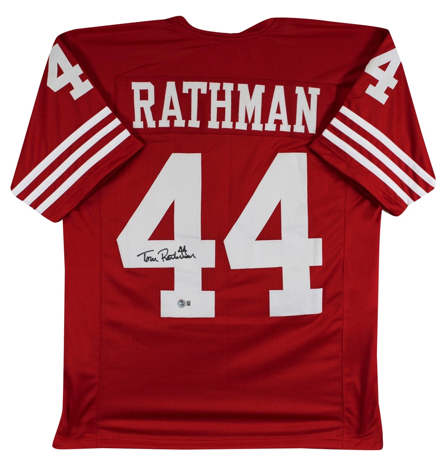 Tom Rathman Autographed San Francisco 49ers Red Jersey – Beckett BAS