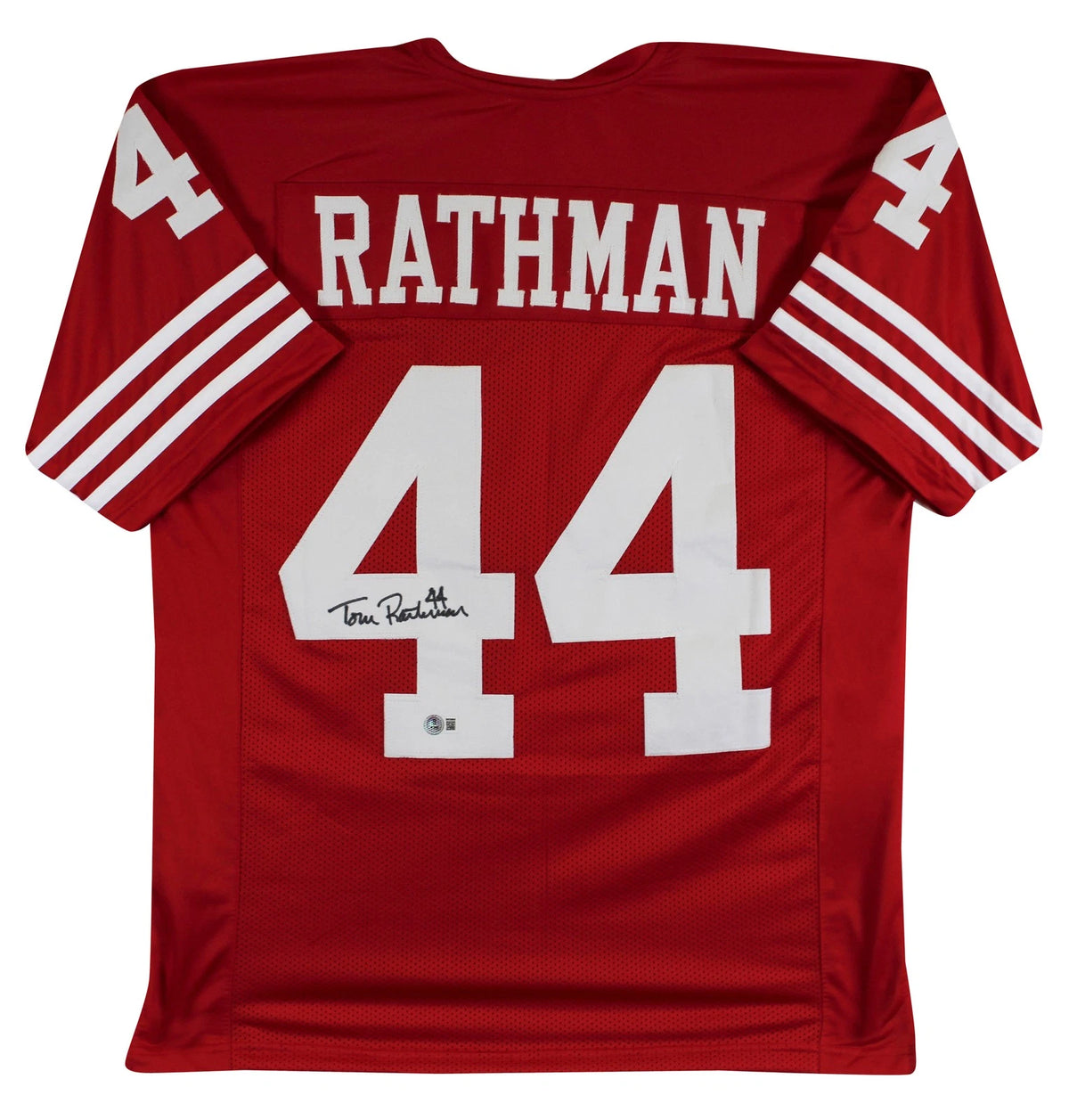 Tom Rathman Autographed San Francisco 49ers Red Jersey – Beckett BAS