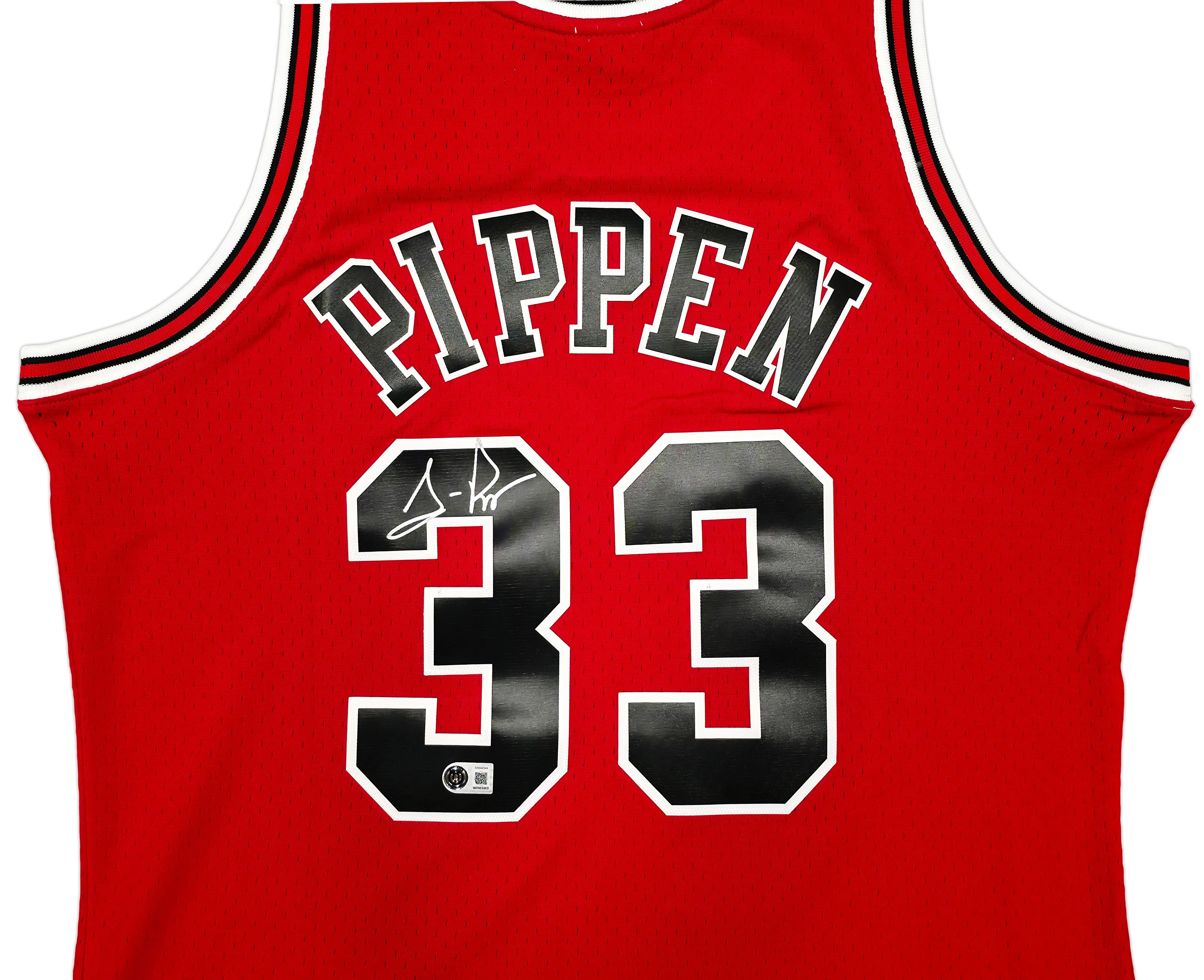 Scottie Pippen Autographed Chicago Bulls Mitchell & Ness 97-98 Red Jersey | Beckett Witnessed