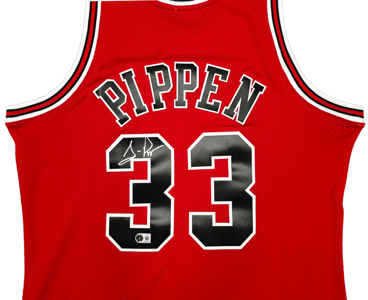 Scottie Pippen Autographed Chicago Bulls Mitchell & Ness 97-98 Red Jersey | Beckett Witnessed