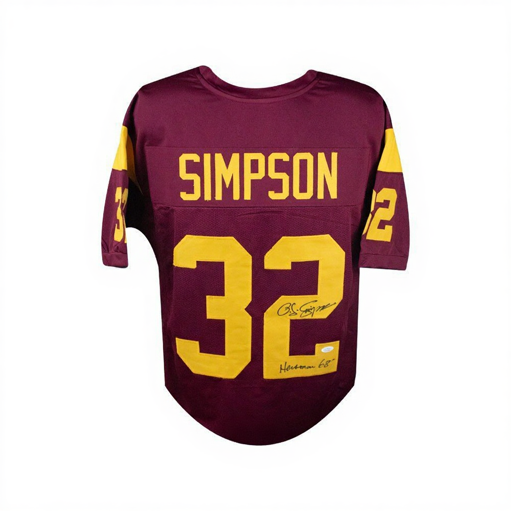 USC Trojans O.J. Simpson Autographed Jersey “Heisman 68” – JSA Certified