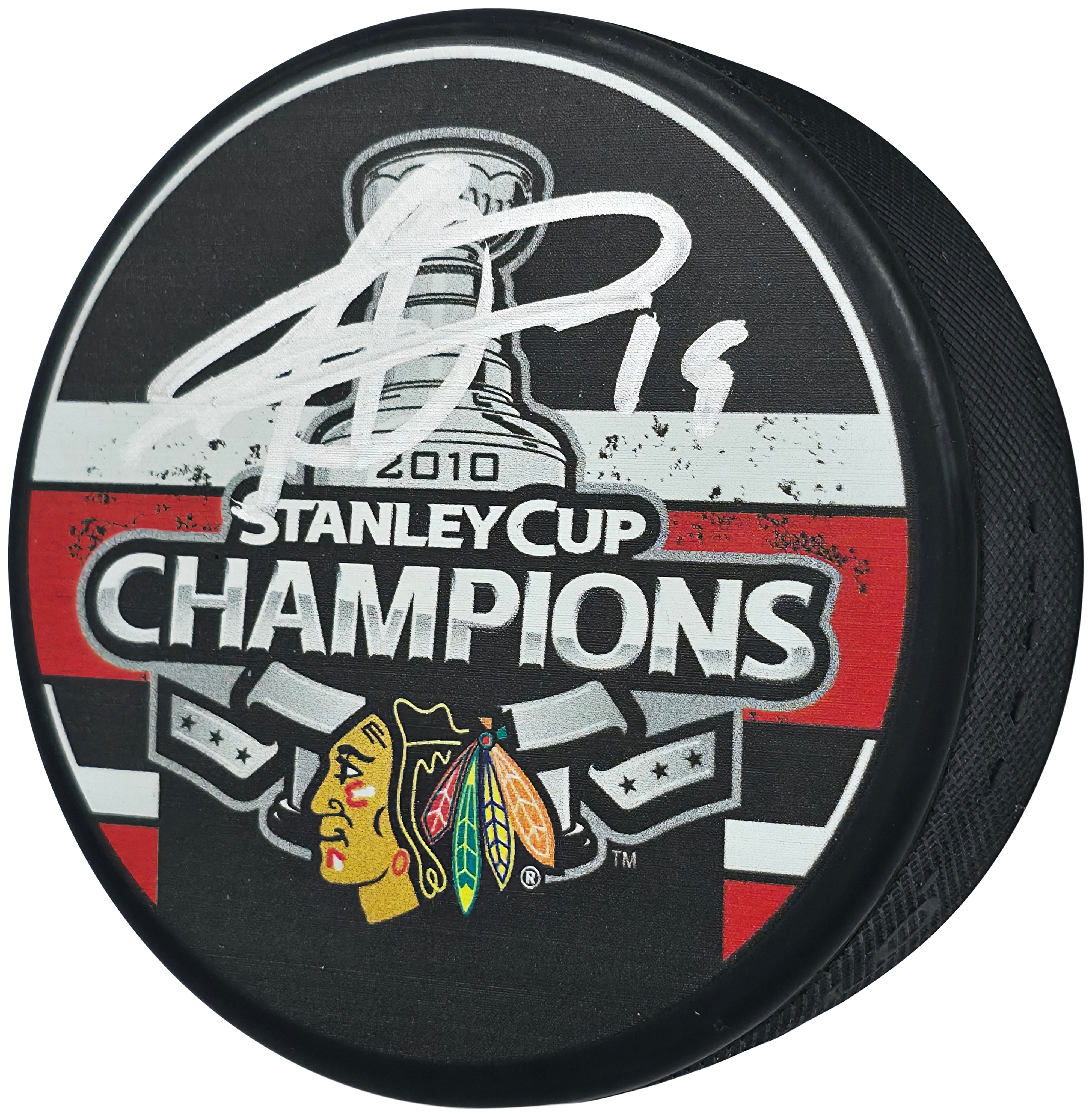 Jonathan Toews Autographed 2010 Stanley Cup Champions Blackhawks Puck Beckett BAS Witness