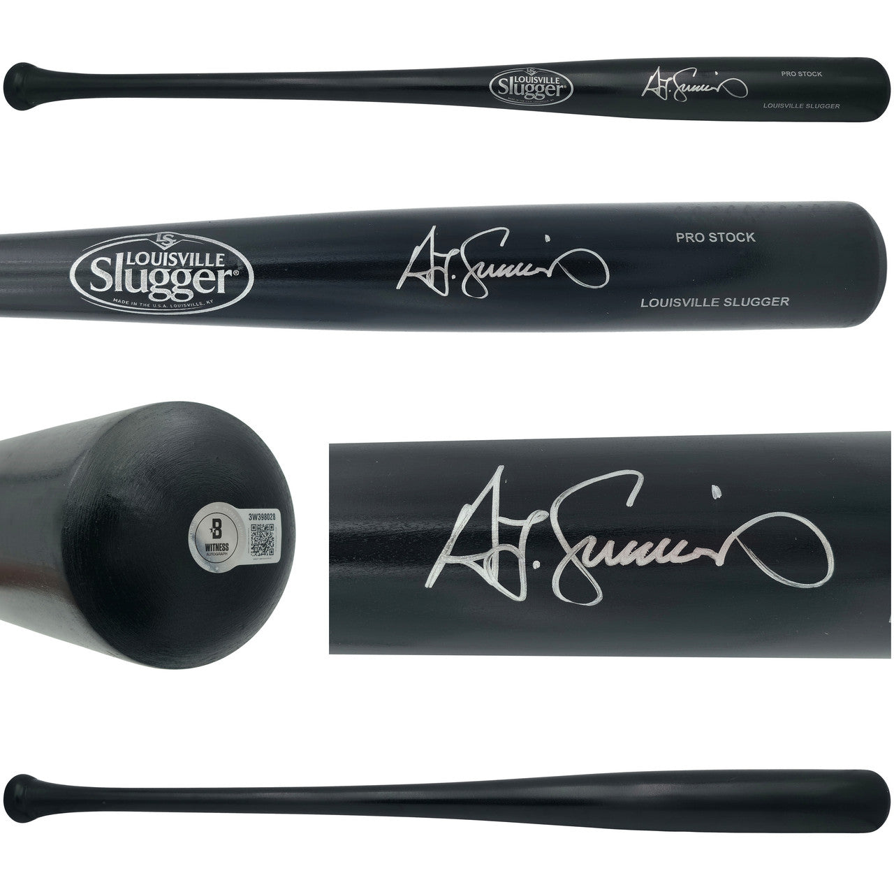 Ted Simmons Autographed Black Louisville Slugger Pro Stock Baseball Bat St. Louis Cardinals (Scratches) Beckett BAS Witness Stock #252590