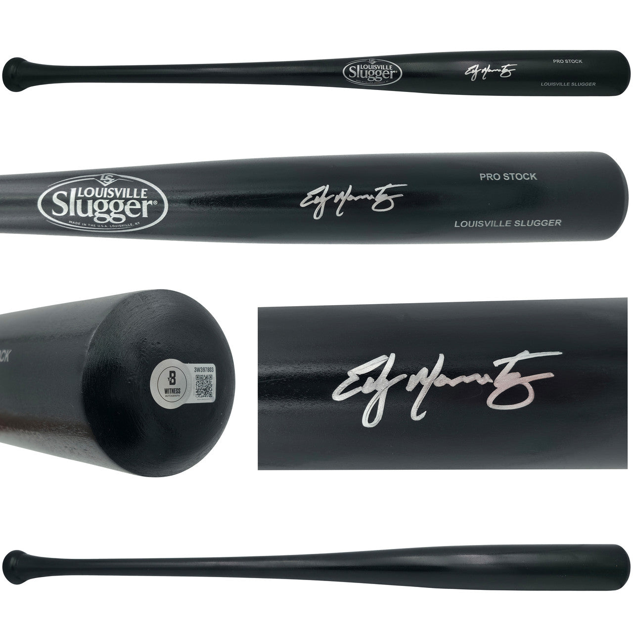Edgar Martinez Autographed Black Louisville Slugger Pro Stock Baseball Bat Seattle Mariners Beckett BAS Witness