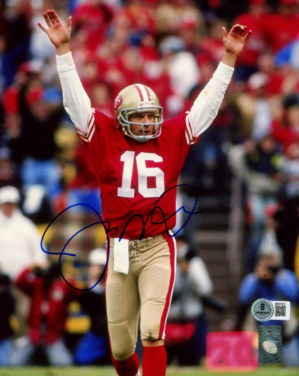 Joe Montana Autographed 8x10 Photo San Francisco 49ers Beckett BAS QR!