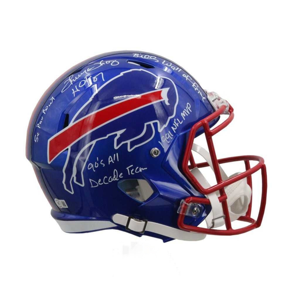 Thurman Thomas Autographed Buffalo Flash Full-Size Helmet (5 Inscriptions) | BAS