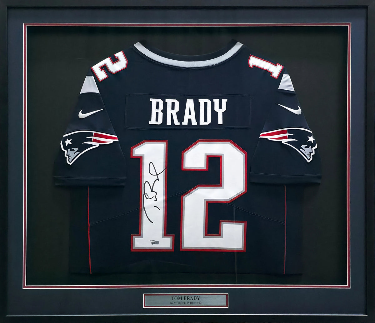 Tom Brady Autographed Framed New England Patriots Blue Nike Jersey | Fanatics #AA0106637