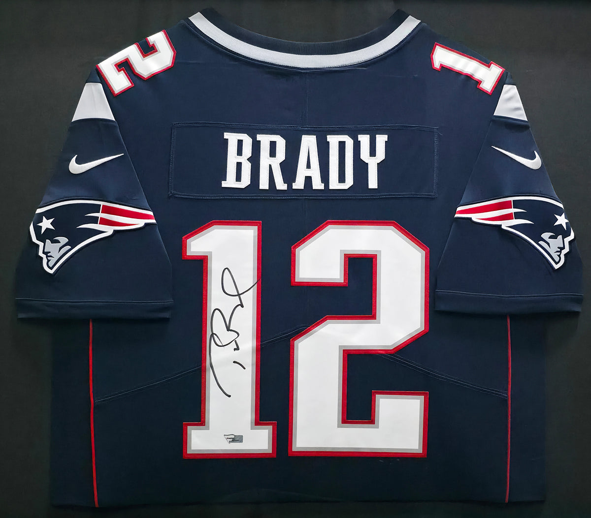 Tom Brady Autographed Framed New England Patriots Blue Nike Jersey | Fanatics #AA0106637