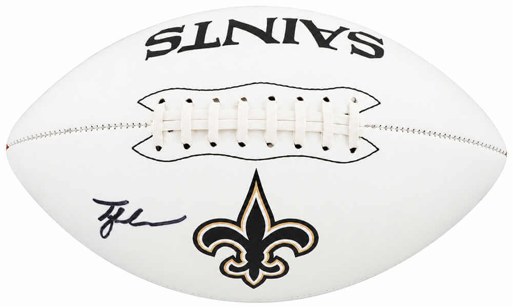 Tyler Shough Autographed New Orleans Saints Franklin White Panel Football | Fanatics