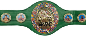 Tyson Fury Autographed Full Size Green WBC World Championship Belt | JSA Witness