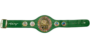 Tyson Fury Autographed Full Size Green WBC World Championship Belt | JSA Witness