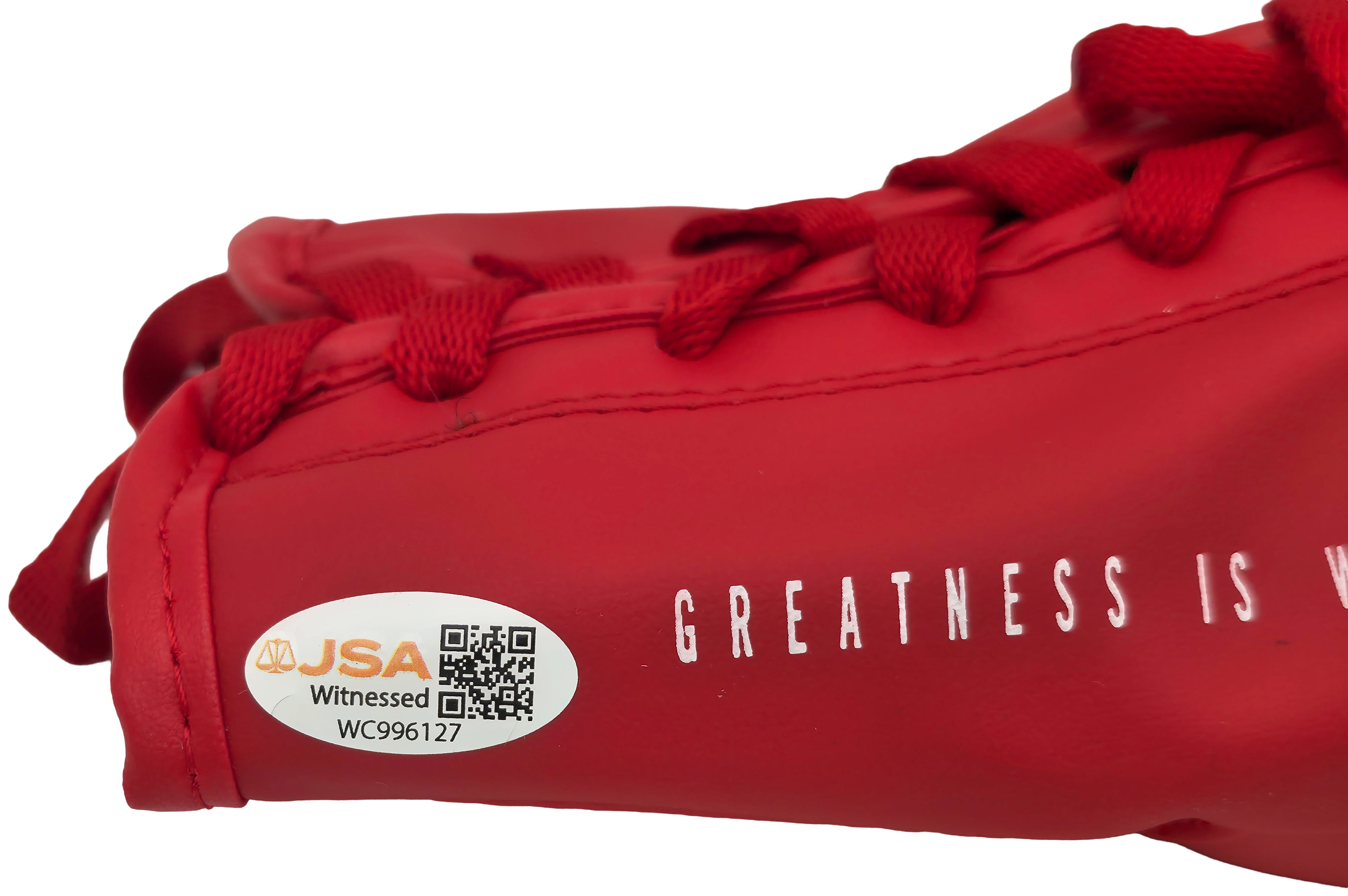 Tyson Fury Autographed Red Everlast Boxing Glove (Left Hand) | JSA Witness