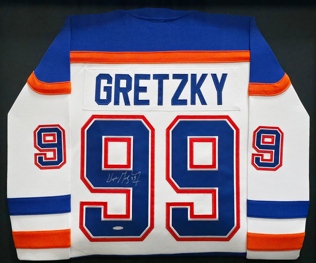 Wayne Gretzky Autographed Edmonton Oilers 1986-87 White Throwback Jersey Framed | UDA