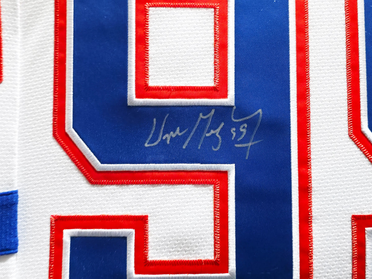 Wayne Gretzky Autographed Edmonton Oilers 1986-87 White Throwback Jersey Framed | UDA
