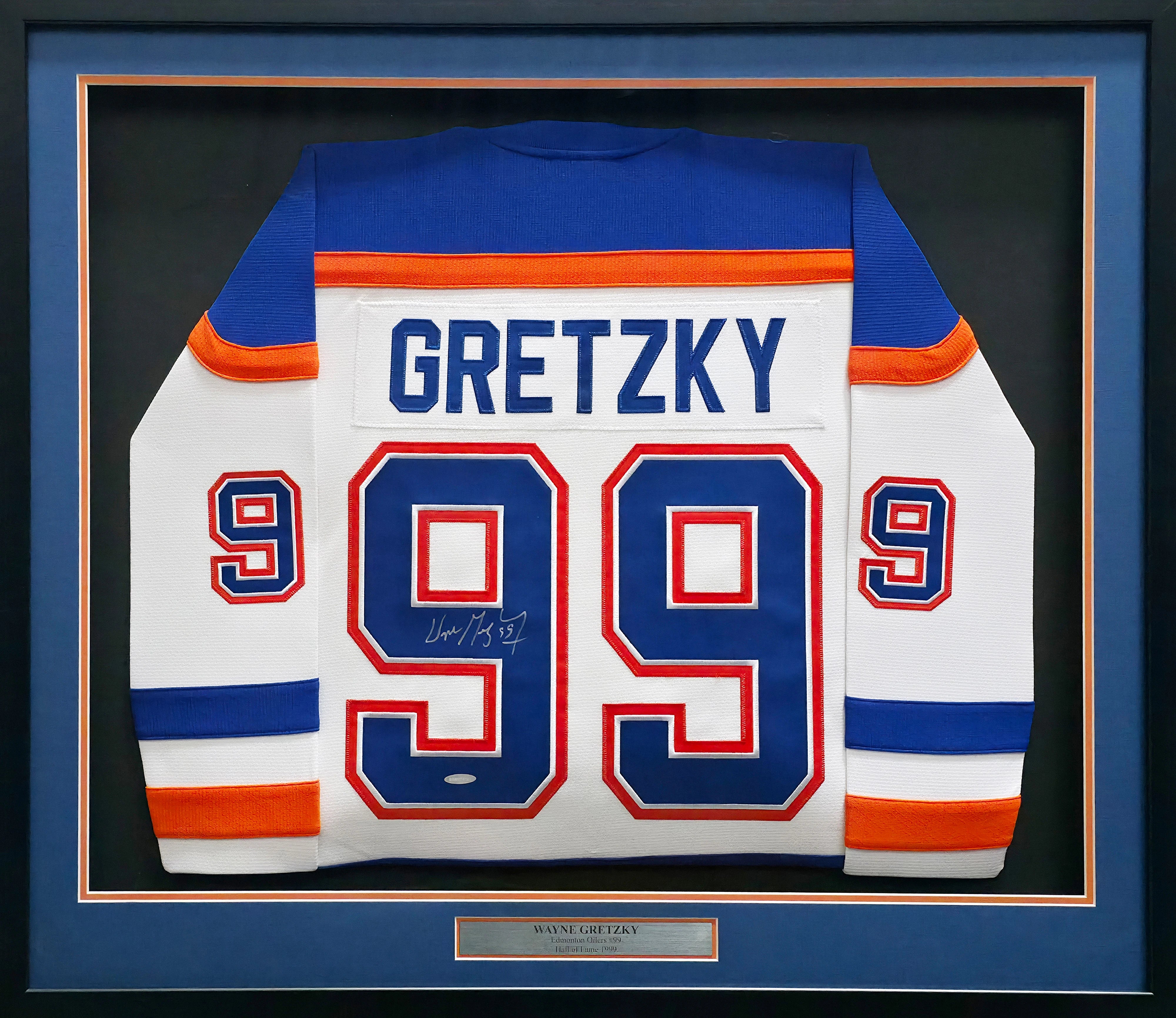 Wayne Gretzky Autographed Edmonton Oilers 1986-87 White Throwback Jersey Framed | UDA