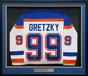 Wayne Gretzky Autographed Edmonton Oilers 1986-87 White Throwback Jersey Framed | UDA