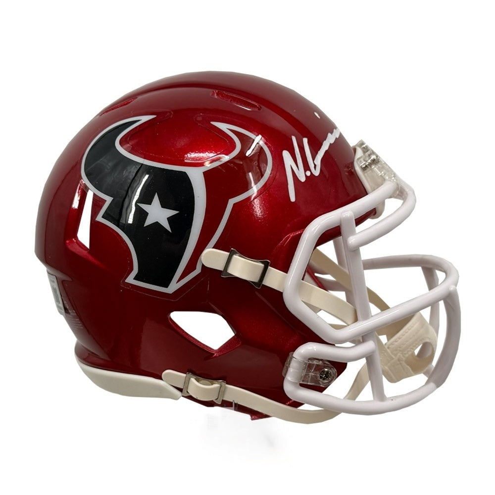 Nico Collins Autographed Houston Texans Flash Alternate Riddell Speed Mini Football Helmet - Beckett BAS Authenticated